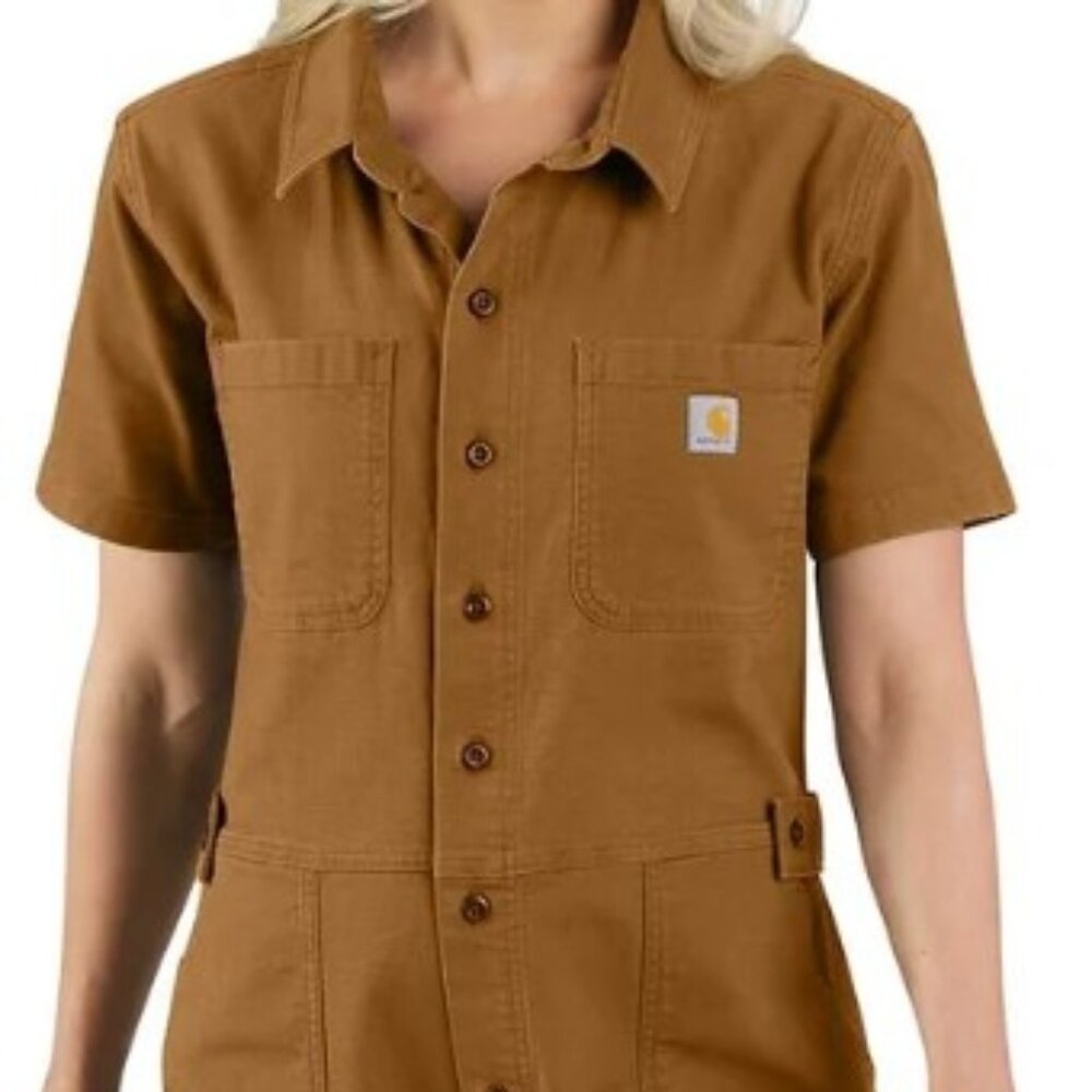 Carhartt Women's Short-Sleeve Coverall - Relaxed Fit - Rugged Flex - Canvas